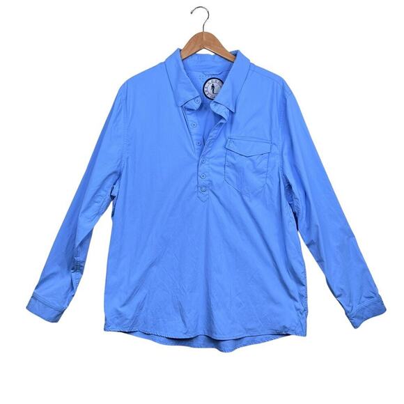 The Good Sir Collection Outdoor Fishing Light Blue Long Sleeve Polo Mens Size XL - Picture 1 of 9